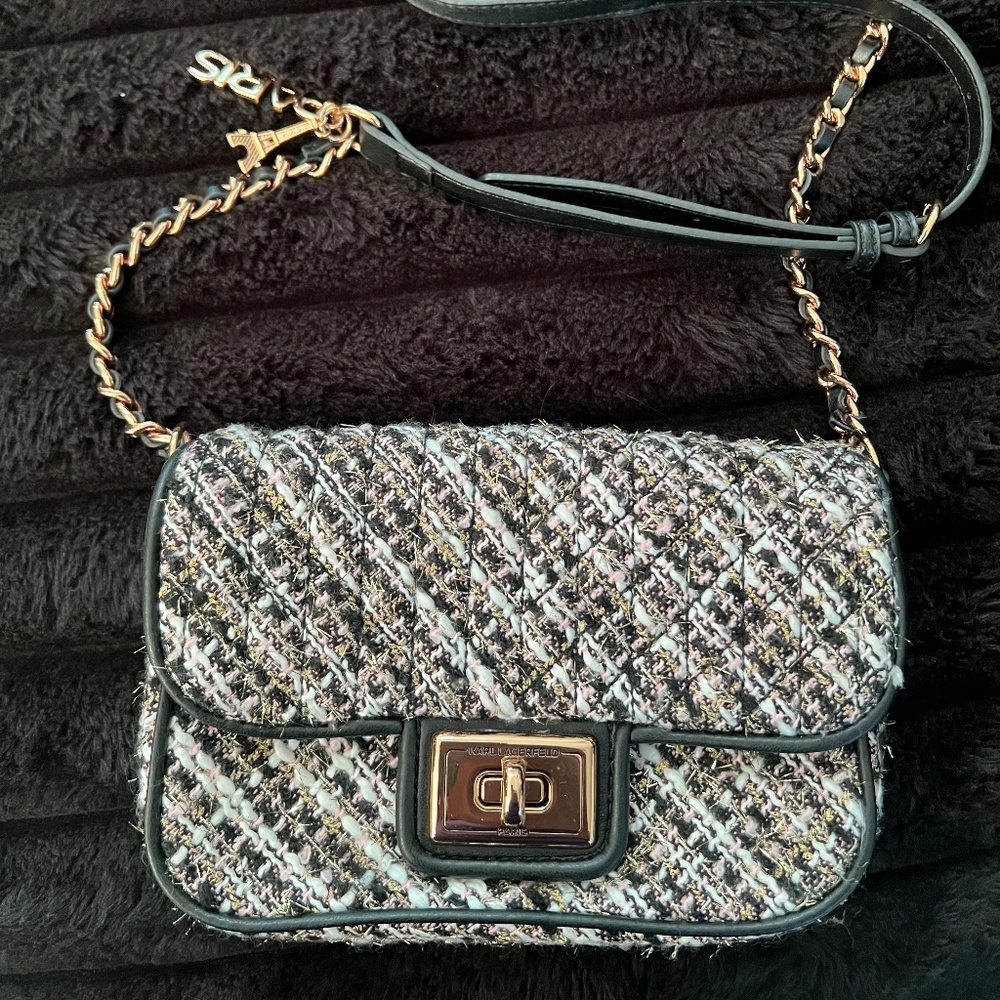 Karl Lagerfeld woven handbag